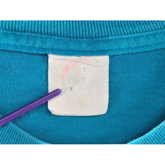 Vintage Sea World Shirt Mens XXL Oceanscape Blue Embroidered Dolphins 90s Y2K - Picture 4 of 6